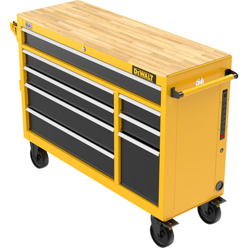 Heavy-Duty Mobile Workstation, 8 Drawers, 52" W x Yellow Auto Electric Service Ltd.