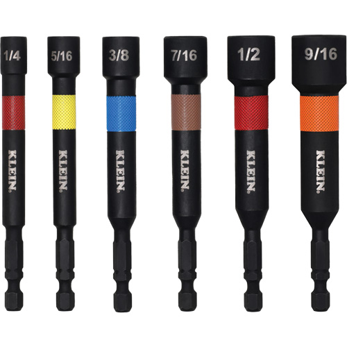 Embouts &agrave; &eacute;crous haute performance pour perceuse/visseuse, Embout 1/2"/5/16"/1/4"/3/8"/7/16"/9/16", Prise 1/4", 4" lo, Magn&eacute;tique Auto Electric Service Ltd.