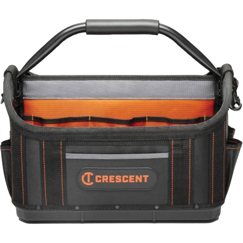 Sac ouvert de 17" pour outils d'ouvrier, Polyester, 25 pochettes, Noir/Orange Auto Electric Service Ltd.