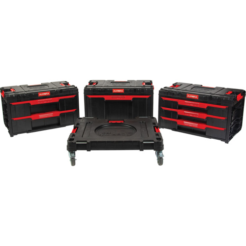 Ensemble de coffres &agrave; outils Arx de 4 morceaux avec socle &agrave; roulettes pivotantes, 23-1/10" x 15" x 22-1/2", Noir Auto Electric Service Ltd.