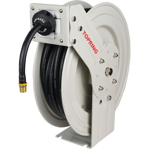 D&eacute;vidoir de tuyau &agrave; rappel automatique &agrave; bras simple de type L MAXREEL avec tuyau en caoutchouc, Air, 3/8" x 50', Tuyau simple, 250 PSI Auto Electric Service Ltd.