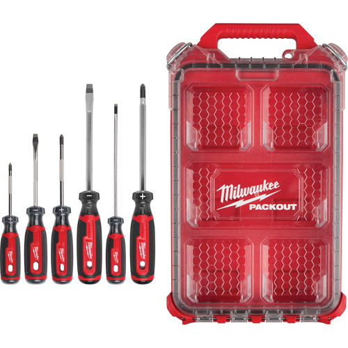 Cushion Grip Screwdrivers Set with PACKOUT Low-Profile Compact Organizer, 6 Pcs. Auto Electric Service Ltd.