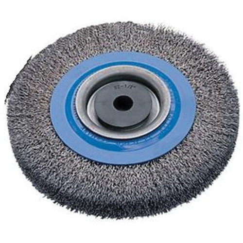 Crimped Wire Bench Wheel Brush, 6" Dia., 0.0118" Fill, 1/2" - 1-1/4" Arbor Auto Electric Service Ltd.