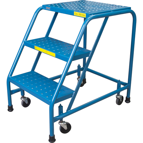 Rolling Step Ladder, 3 Steps, 18" Step Width, 28" Platform Height, Steel Auto Electric Service Ltd.