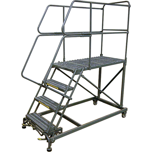 Mobile Work Platforms, Steel, 5 Steps, 50" H, 36" D, 24" Step, Serrated Auto Electric Service Ltd.