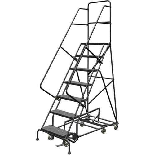 &eacute;chelles roulantes multidirectionnelles, 7 marches, Largeur de la marche 24", Hauteur de la plateforme 70", Acier Auto Electric Service Ltd.