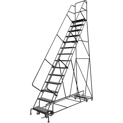 &eacute;chelles roulantes multidirectionnelles, 14 marches, Largeur de la marche 24", Hauteur de la plateforme 140", Acier Auto Electric Service Ltd.