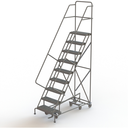 All Directional Rolling Ladder, 9 Steps, 24" Step Width, 90" Platform Height, Steel Auto Electric Service Ltd.