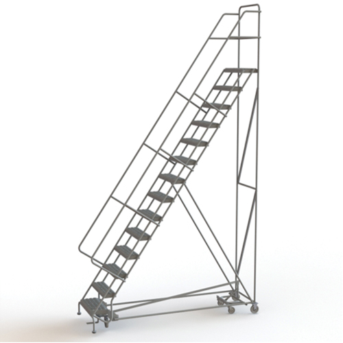 All Directional Rolling Ladder, 14 Steps, 24" Step Width, 140" Platform Height, Steel Auto Electric Service Ltd.