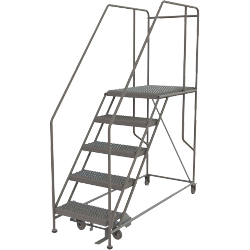 Mobile Work Platform, Steel, 5 Steps, 50" H, 35" D, 24" Step, Serrated Auto Electric Service Ltd.