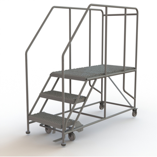 Mobile Work Platform, Steel, 3 Steps, 30" H, 47" D, 24" Step, Serrated Auto Electric Service Ltd.