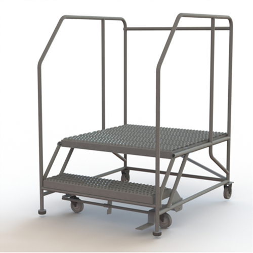 Mobile Work Platform, Steel, 2 Steps, 20" H, 36" D, 36" Step, Serrated Auto Electric Service Ltd.