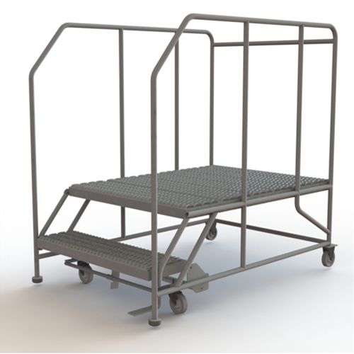 Mobile Work Platform, Steel, 2 Steps, 20" H, 48" D, 36" Step, Serrated Auto Electric Service Ltd.