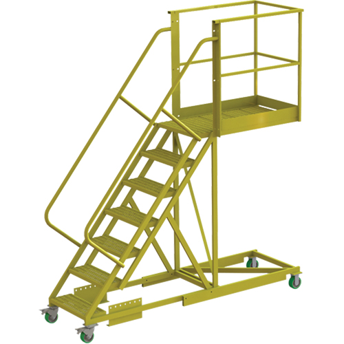 Cantilever Rolling Ladder, Supported, 7 Steps, 40" Platform Depth, 70" Platform Height Auto Electric Service Ltd.