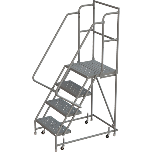 Deep Top Step Rolling Ladder, 4 Steps, 24" Step Width, 40" Platform Height, Steel Auto Electric Service Ltd.