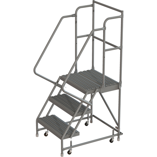 Deep Top Step Rolling Ladder, 3 Steps, 16" Step Width, 30" Platform Height, Steel Auto Electric Service Ltd.