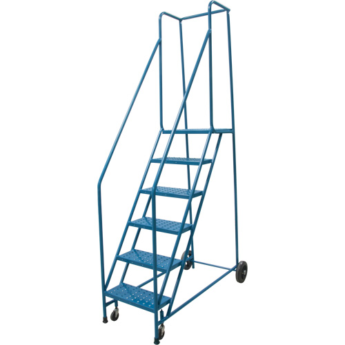 Escabeau roulant, 6 marches, Largeur de la marche 18", Hauteur de la plateforme 55", Acier Auto Electric Service Ltd.