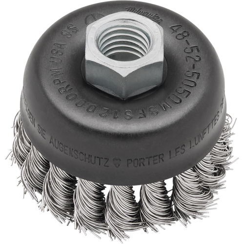 Knot Wire Cup Brush, 3" Dia. x 5/8"-11 Arbor Auto Electric Service Ltd.