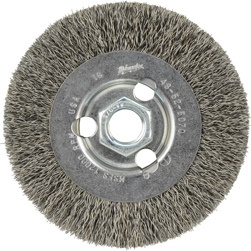 Crimped Wire Wheel, 4" Dia., 0.12" Fill, 5/8"-11 Arbor Auto Electric Service Ltd.