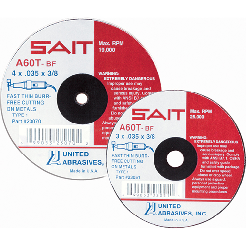 Cut-Off Wheel, 4" x 0.045", 5/8" Arbor, Type 27, Aluminum Oxide, 13500 RPM Auto Electric Service Ltd.