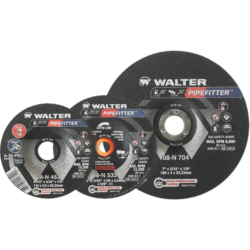 Pipe Fitter Depressed Centre Grinding Wheels, 7" x 5/32", 7/8" Arbor, Type 27 Auto Electric Service Ltd.