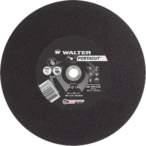Portacut High Speed Cut-Off Wheel, 14" x 1/8", 1" Arbor, Type 1, Silicon Carbide, 5400 RPM Auto Electric Service Ltd.