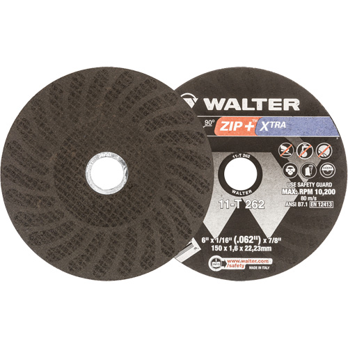 Zip+ Right Angle Grinder Reinforced Cut-Off Wheel, 6" x 1/16", 7/8" Arbor, Type 1, Aluminum Oxide, 10200 RPM Auto Electric Service Ltd.