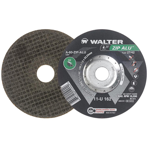 Meule &agrave; tronçonner Zip Alu, 6" x 3/64", Arbre de 7/8", Type 27, Oxyde d'aluminium, 10 200 Tr/min Auto Electric Service Ltd.