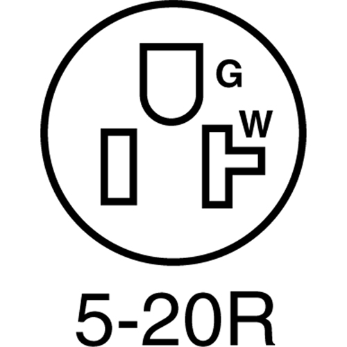 Connecteur de broches droites mis &agrave; la terre &agrave; deux bornes et trois fils, 5-20P, Nylon Auto Electric Service Ltd.