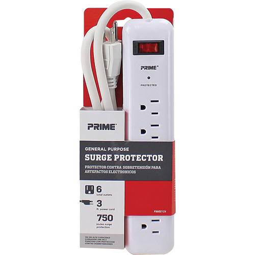 Protecteurs de surtension, 6 Prises, 750 J, 1875, Cordon 3' Auto Electric Service Ltd.