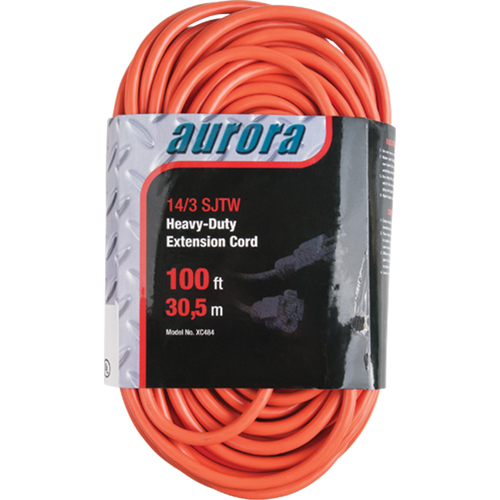 Vinyl Extension Cord, Outdoor, SJTW, 14/3 AWG, 13 A, 100' Auto Electric Service Ltd.