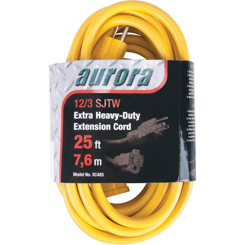 Cordon rallonge en vinyle, Ext&eacute;rieur, SJTW, AWG 12/3, 15 A, 25' Auto Electric Service Ltd.