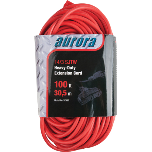 Vinyl Extension Cord, Outdoor, SJTW, 14/3 AWG, 13 A, 3 Outlet(s), 100' Auto Electric Service Ltd.