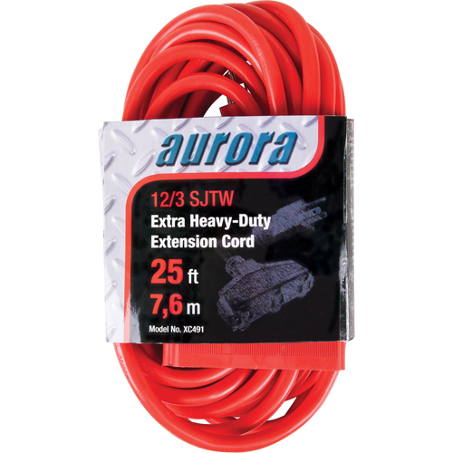 Vinyl Extension Cord, Outdoor, SJTW, 12/3 AWG, 15 A, 3 Outlet(s), 25' Auto Electric Service Ltd.