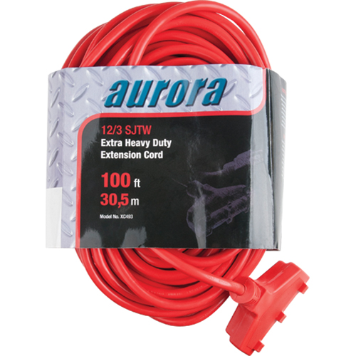 Vinyl Extension Cord, Outdoor, SJTW, 12/3 AWG, 15 A, 3 Outlet(s), 100' Auto Electric Service Ltd.