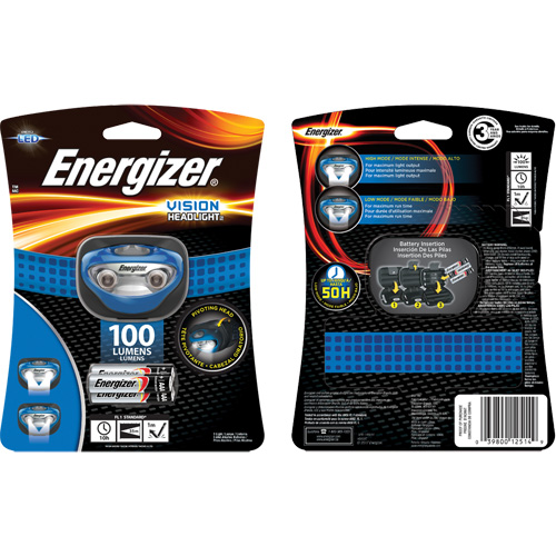 Lampe frontale Vision, DEL, 100 lumens, 10 hres de fonctionnement, piles AAA Auto Electric Service Ltd.