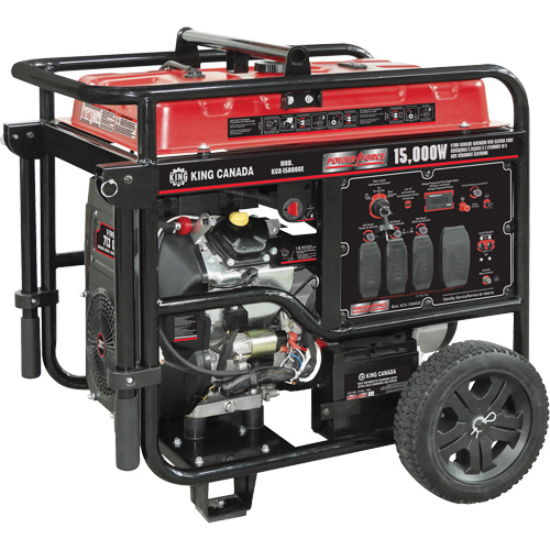 G&eacute;n&eacute;ratrice &agrave; essence &agrave; deux cylindres en V, 15 000 W de surtension, 12 500 W nominale, 120 V/240 V, R&eacute;servoir de 40 L Auto Electric Service Ltd.