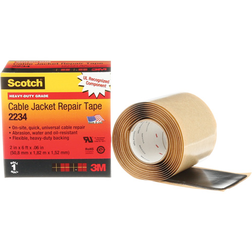 Scotch&reg; Cable Jacket Repair Tape, 51 mm (2") x 1.8 m (6'), Black, 60 mils Auto Electric Service Ltd.