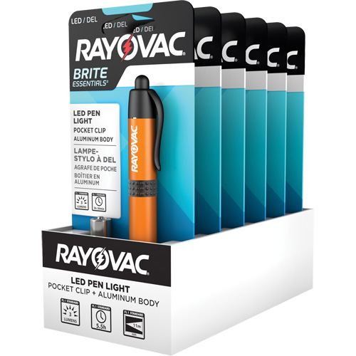 Lampes-stylos Brite Essentials, DEL, 3 lumens, Corps en Aluminium, piles AAA, Compris Auto Electric Service Ltd.