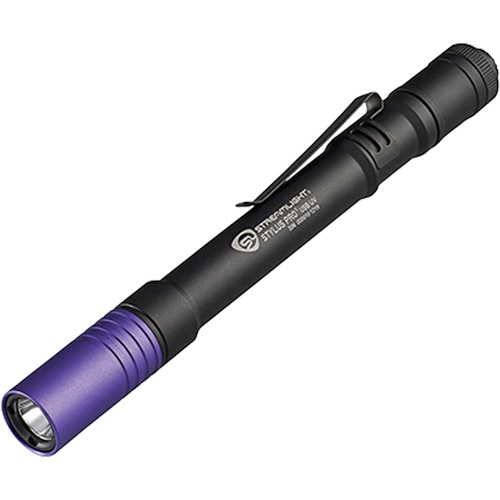 Lampe stylo UV avec port de recharge micro USB Stylus Pro, DEL, Corps en Aluminium, piles Rechargeable, Compris Auto Electric Service Ltd.