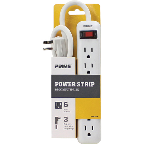 Power Strip, 6 Outlet(s), 3', 15 A, 1875 W, 125 V Auto Electric Service Ltd.