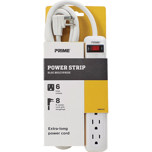 Power Strip, 6 Outlet(s), 8', 15 A, 1875 W, 125 V Auto Electric Service Ltd.