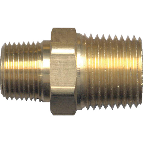 Reducing Hex Nipple, Brass, 1/2" x 3/8", NPT x NPT Auto Electric Service Ltd.