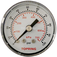 Manom&egrave;tre,  1-1/2", 0 - 100 psi, Fixation arri&egrave;re, Analogique Auto Electric Service Ltd.