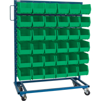 Single-Sided Mobile Bin Rack, Single-sided, 36 bins, 36" W x 16" D x 46-1/2" H Auto Electric Service Ltd.