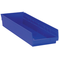 Shelf Bins, 8-3/8" W x 4" H x 23-5/8" D, Blue, 50 lbs. Capacity Auto Electric Service Ltd.