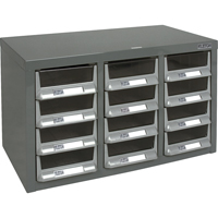 Casiers pour pi&egrave;ces KPC-100 , Acier galvanis&eacute;, 12 tiroirs, 23" x 11-2/5" x 13-4/5", Gris Auto Electric Service Ltd.