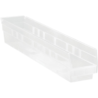 Shelf Bins, 4-1/8" W x 4" H x 23-5/8" D, Clear, 50 lbs. Capacity Auto Electric Service Ltd.