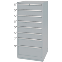 Drawer Cabinets, 8 Drawers, 28-1/4" W x 28-1/2" D x 59-1/2" H, Grey Auto Electric Service Ltd.