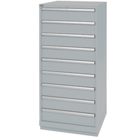 Drawer Cabinets, 9 Drawers, 28-1/4" W x 28-1/2" D x 59-1/2" H, Grey Auto Electric Service Ltd.
